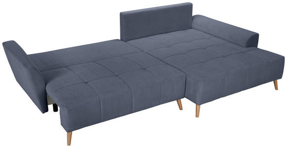 ECKSOFA  in Webstoff Blaugrau  - Buchefarben/Blaugrau, KONVENTIONELL, Holz/Textil (294/169cm) - Carryhome