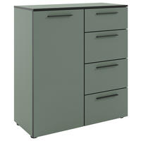 KOMMODE soul  in 90/99,8/40 cm  - Schilfgrün/Schwarz, MODERN, Holzwerkstoff/Metall (90/99,8/40cm)