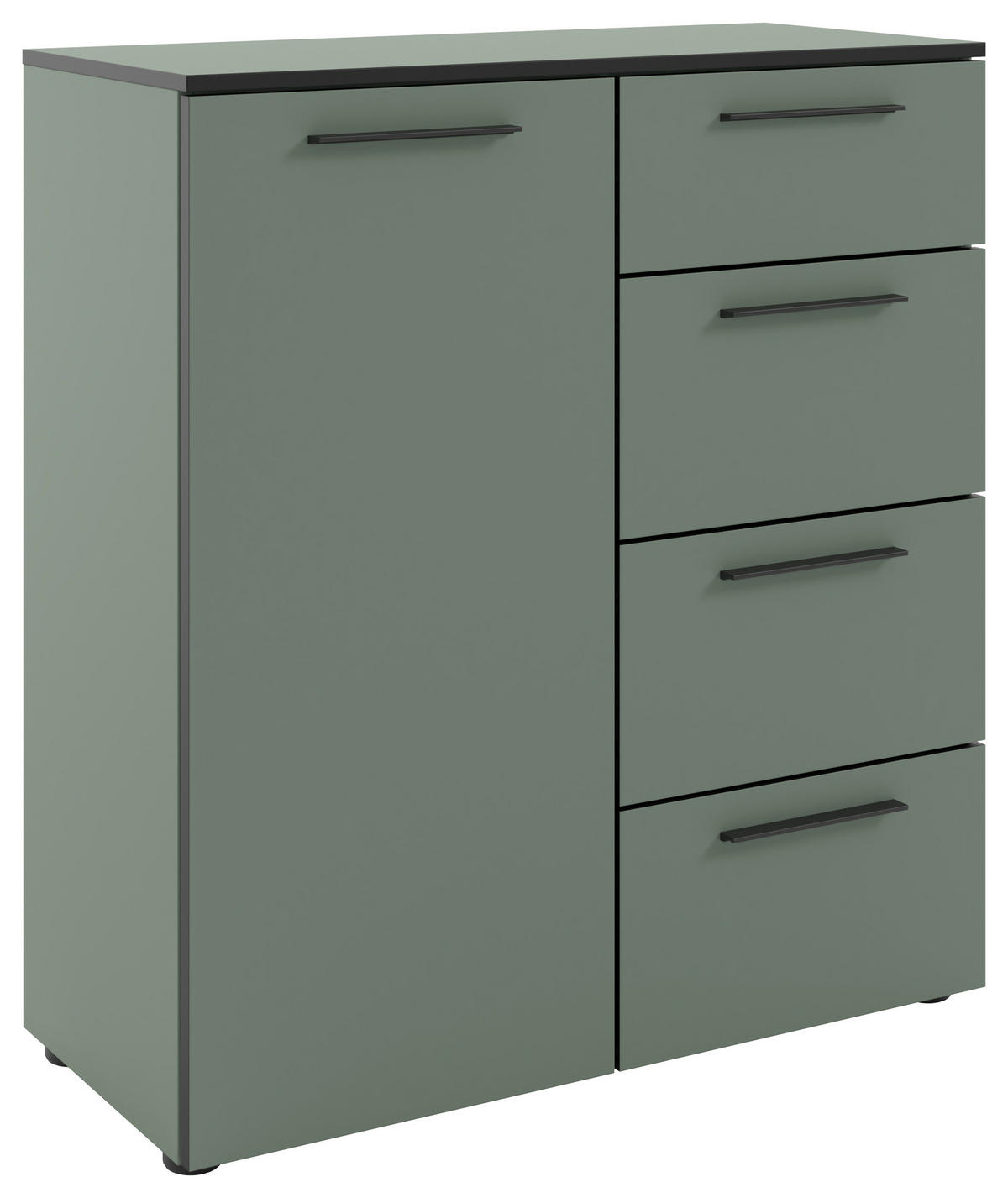 KOMMODE soul  in 90/99,8/40 cm  - Schilfgrün/Schwarz, MODERN, Holzwerkstoff/Metall (90/99,8/40cm)