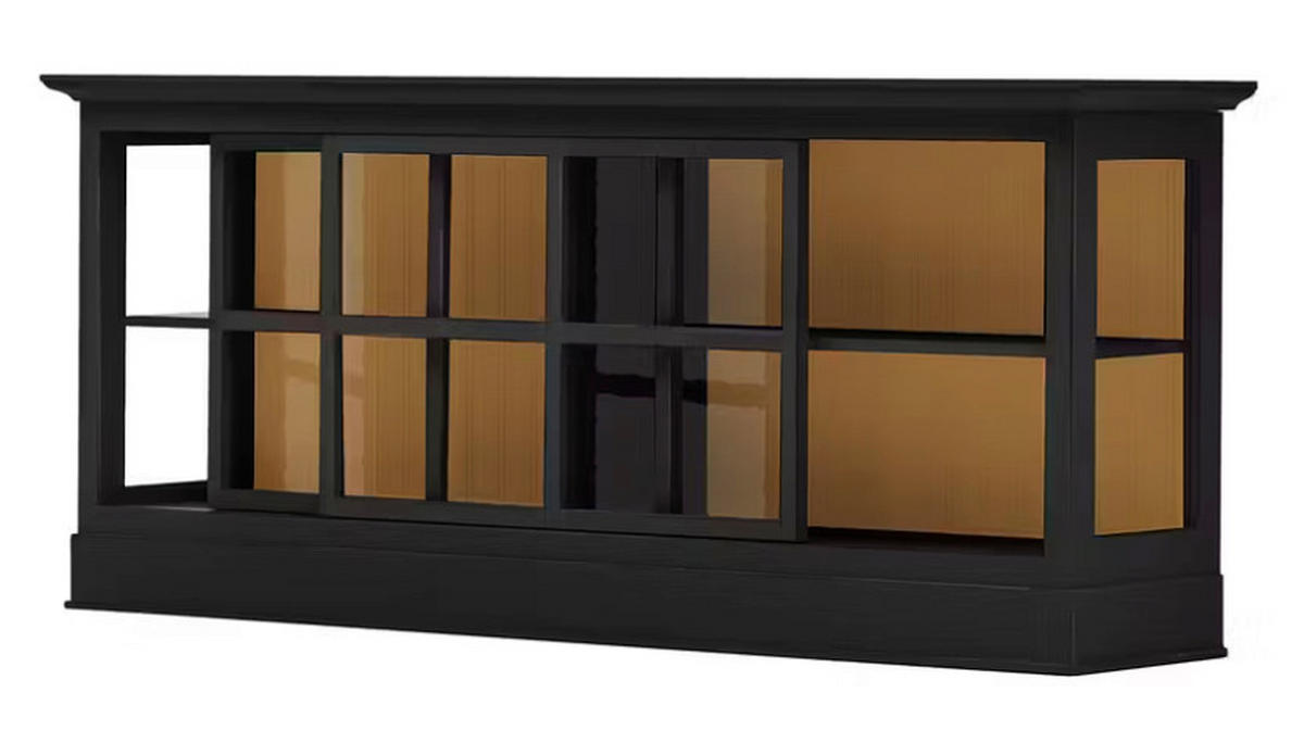 SIDEBOARD UrbanClass  in 190,5/82/49 cm  - Schwarz/Honig, LIFESTYLE, Glas/Holz (190,5/82/49cm) - Livetastic