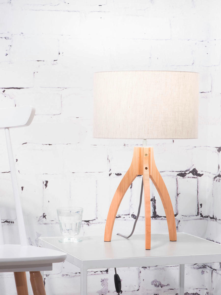 TISCHLEUCHTE - Naturfarben, Trend, Holz/Textil (36/54cm) - Good & Mojo