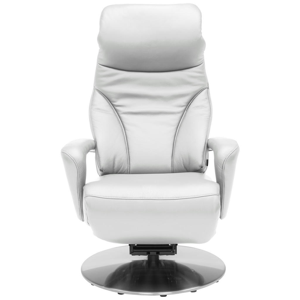 Thumbnail - Dieter Knoll Relaxsessel Lenno, Weiß, Leder, Echtleder, Longlife-Leder, Semi-Anilinleder, 75x117x88 cm, Goldenes M, Fußa...
