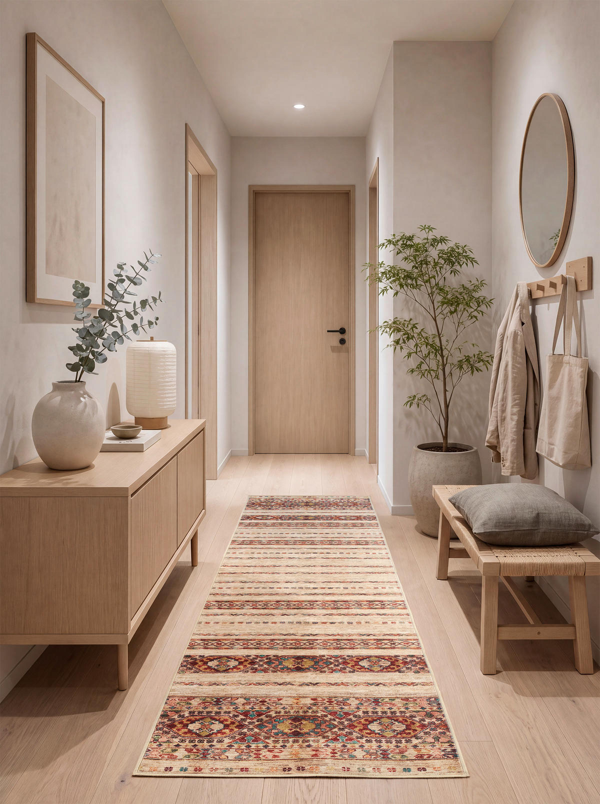 LÄUFER Cortea Araqan 80/300 cm  in Terracotta, Graublau, Elfenbein  - Elfenbein/Graublau, LIFESTYLE, Kunststoff/Textil (80/300cm) - Lindorug