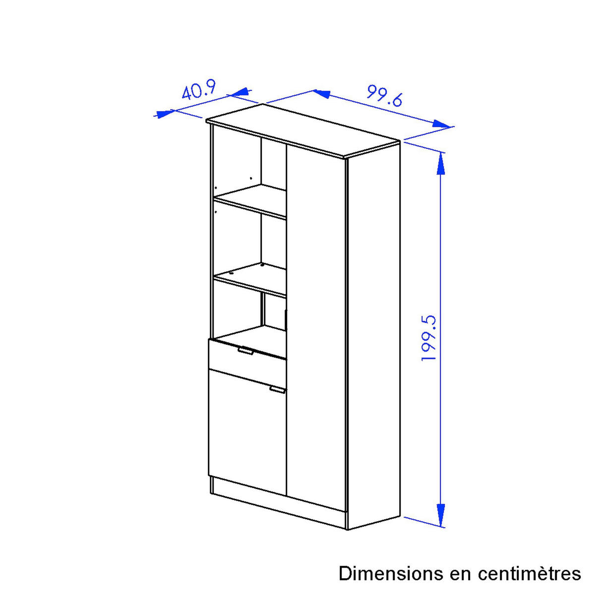 BUFFET 100/200/41 cm  in Schwarz, Eichefarben  - Eichefarben/Schwarz, Basics, Holzwerkstoff/Metall (100/200/41cm) - MID.YOU