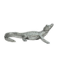 DEKOKROKODIL - Silberfarben, Lifestyle, Kunststoff (34,5/18/12,5cm) - Ambia Home