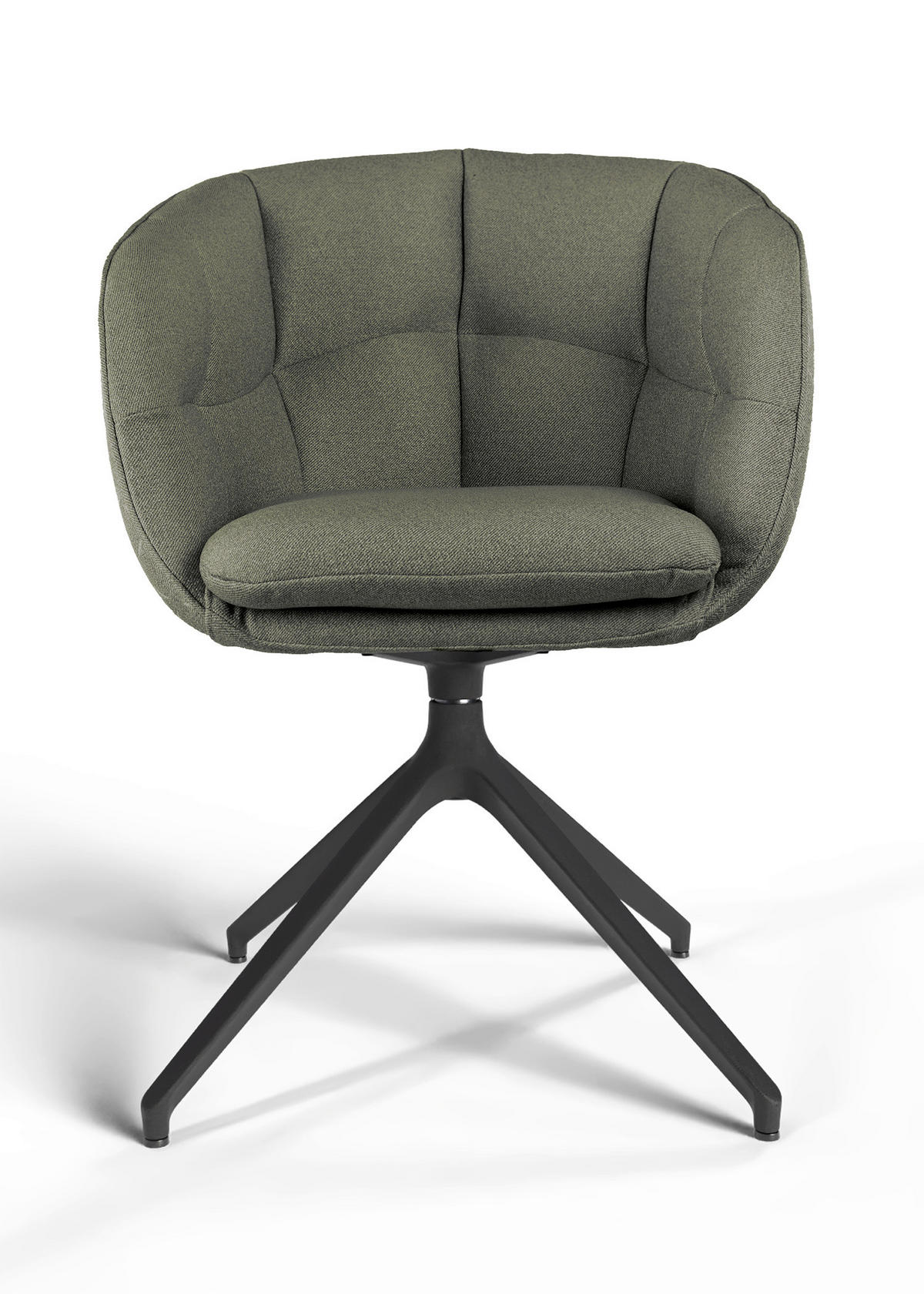 ARMLEHNSTUHL  Beinauswahl, Sitzfläche 360° drehbar, Stoff-/Lederauswahl Jacquard  Olivgrün  - Schwarz/Olivgrün, Design, Textil/Metall (62/81/63cm) - Dieter Knoll