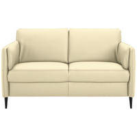 2,5-SITZER in Leder Creme  - Creme/Schwarz, Design, Leder/Metall (164/84/99cm) - Dieter Knoll