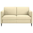 2,5-SITZER Latina in Echtleder Creme   - Creme/Schwarz, Design, Leder/Metall (164/84/99cm) - Dieter Knoll