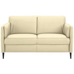 2,5-SITZER Latina in Echtleder Creme   - Creme/Schwarz, Design, Leder/Metall (164/84/99cm) - Dieter Knoll