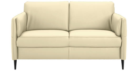2,5-SITZER Latina in Echtleder Creme   - Creme/Schwarz, Design, Leder/Metall (164/84/99cm) - Dieter Knoll