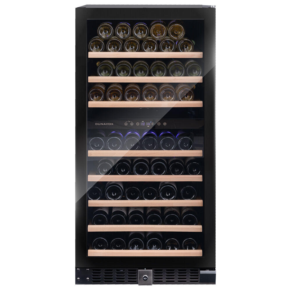 WEINKÜHLSCHRANK DX-94.270DBK  - Schwarz, Basics, Glas/Holz (59,5/121,5/68cm)