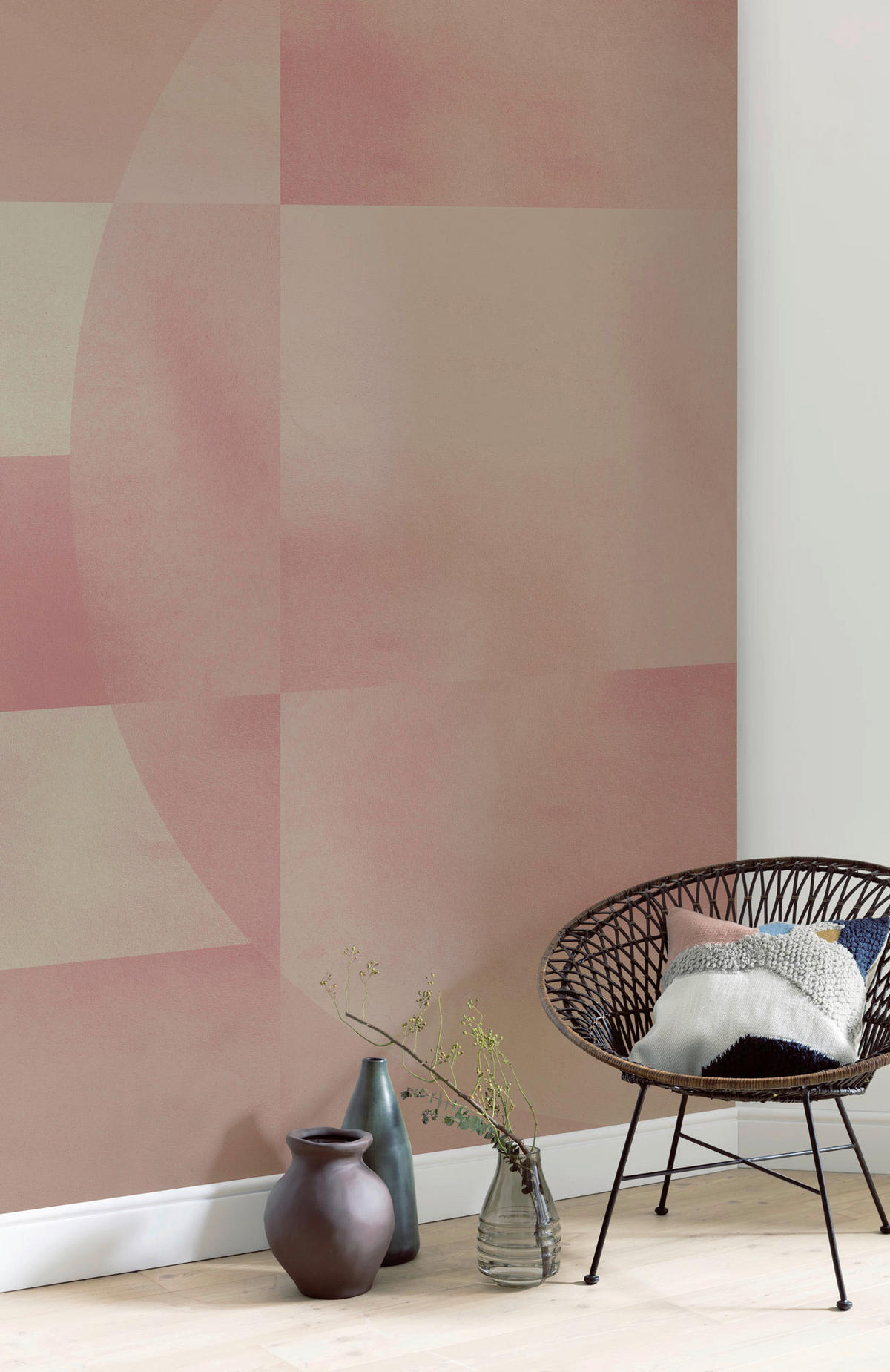 VLIESTAPETE  - Rosa/Grün, Basics (200/280cm) - Xora