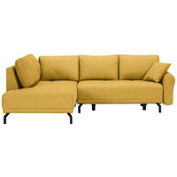 ECKSOFA in Webstoff Gelb  191/250 cm  - Gelb/Schwarz, LIFESTYLE, Textil/Metall (191/250cm) - Carryhome