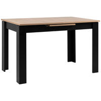 ESSTISCH Schwarz, Eiche Artisan rechteckig  ausziehbar  - Schwarz/Eiche Artisan, MODERN, Holzwerkstoff (125-165/80/75cm) - P & B