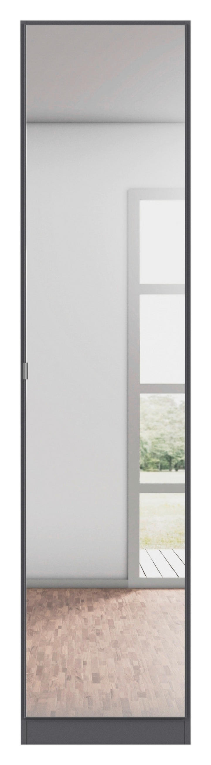 DREHTÜRENSCHRANK 47/197/54 cm,  in Grau, 1-türig  - Alufarben/Grau, KONVENTIONELL, Holzwerkstoff/Kunststoff (47/197/54cm) - home24