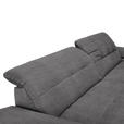 ECKSOFA in Mikrofaser Dunkelgrau  - Chromfarben/Dunkelgrau, Design, Textil/Metall (265/180cm) - Carryhome