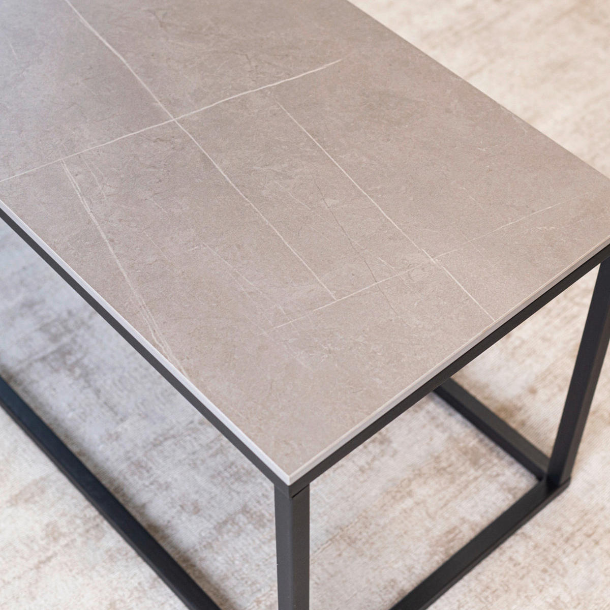 KONFERENČNÝ STOLÍK, sivá, keramika, 100/44/40 cm - čierna/sivá, Modern, kov/keramika (100/44/40cm) - MID.YOU