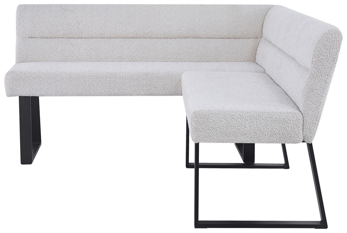 ECKBANK 150/190 cm  in Beige  - Beige/Schwarz, KONVENTIONELL, Textil/Metall (150/190cm) - MID.YOU