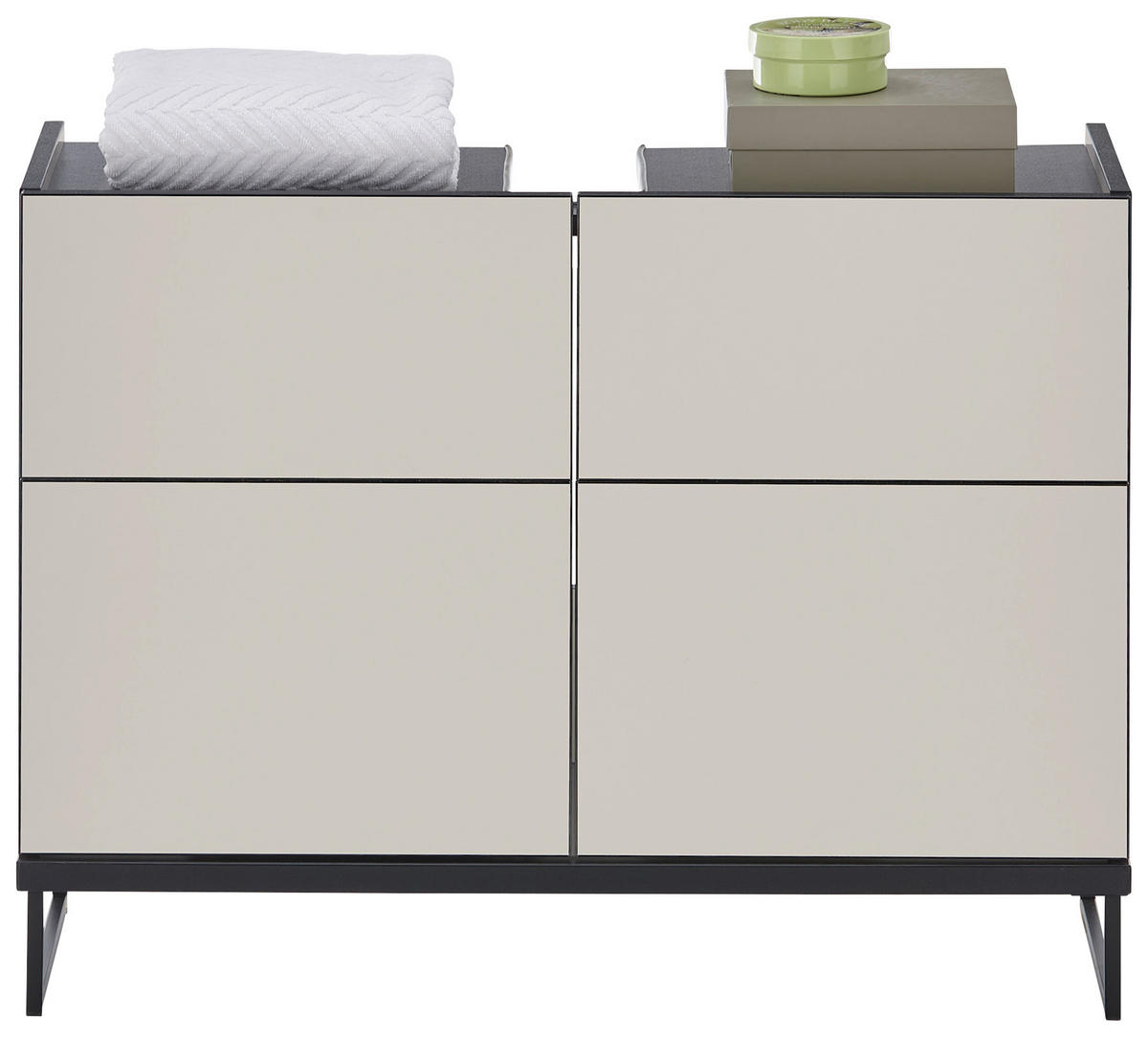 WASCHBECKENUNTERSCHRANK 80/59,4/31 cm  - Kaschmir/Schwarz, Basics, Holzwerkstoff/Metall (80/59,4/31cm) - MID.YOU