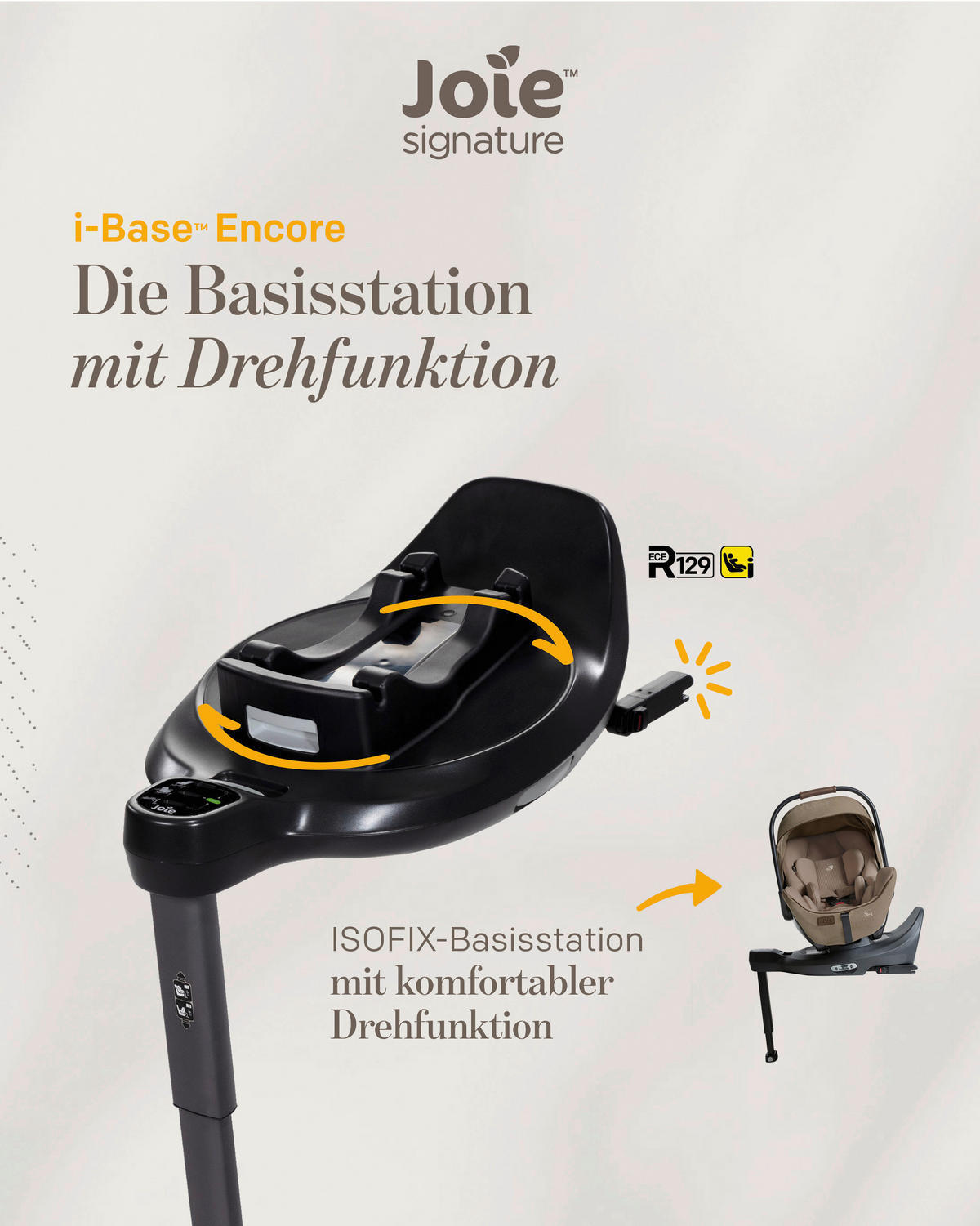 KINDERWAGENSET  Vinca 4in1 inkl. i-Level Pro und i-Base Encore  Sandstone  - Greige/Schwarz, Basics, Metall (65/109/97cm) - JOIE SIGNATURE