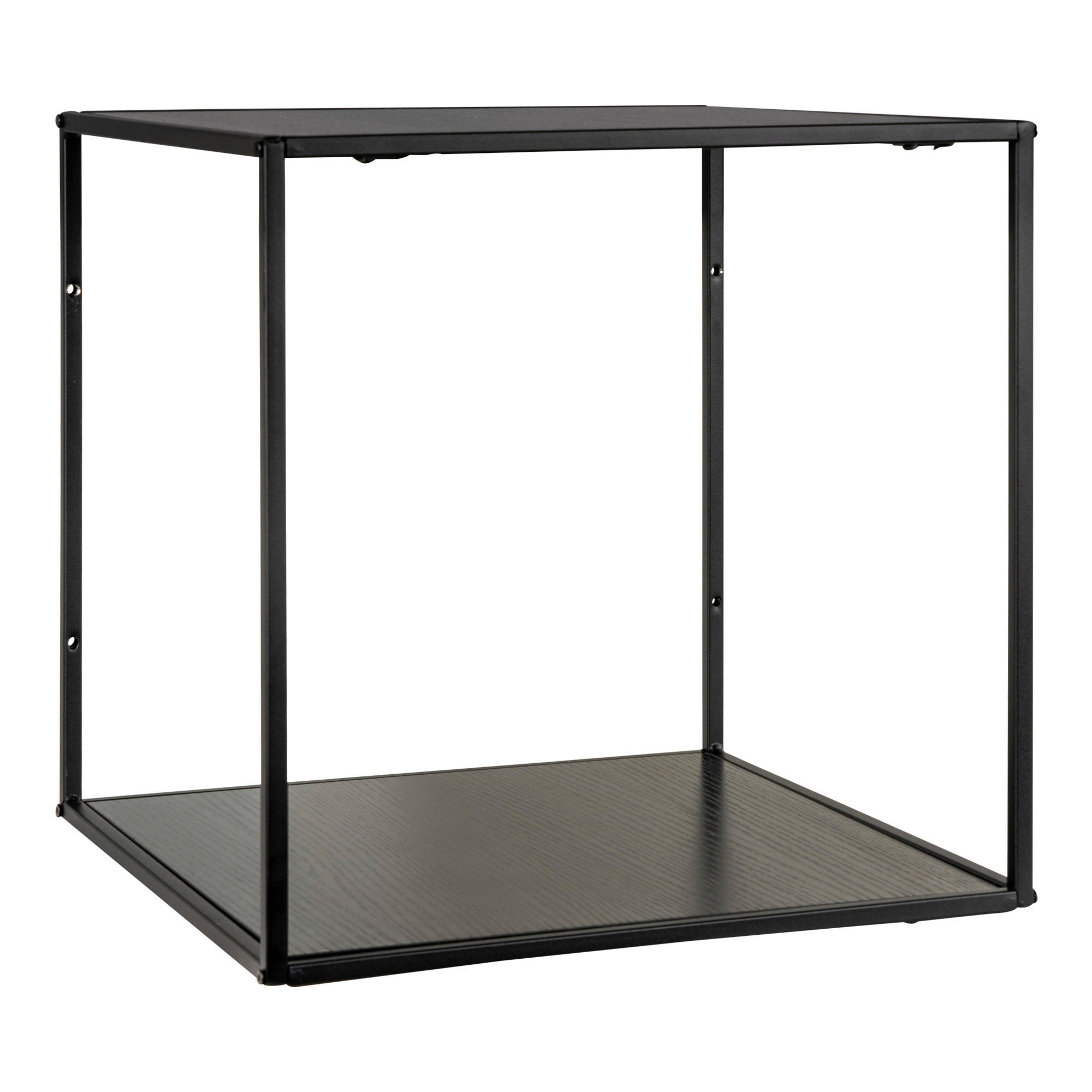 WANDREGAL Schwarz  - Schwarz, Design, Holz/Metall (36/36/36cm)