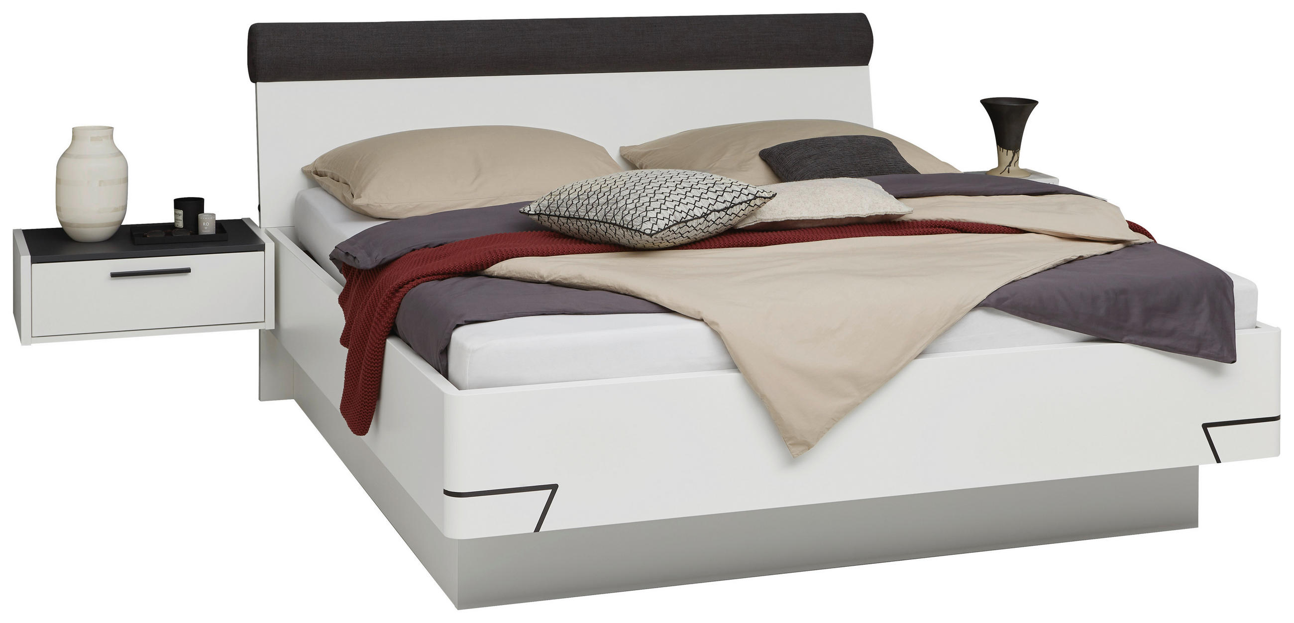 BETTANLAGE - Anthrazit/Weiß, KONVENTIONELL (180/200cm) - Dieter Knoll