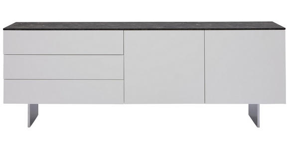 SIDEBOARD 210/77/48 cm - Edelstahlfarben/Dunkelgrau, Design, Glas/Keramik (210/77/48cm) - Dieter Knoll
