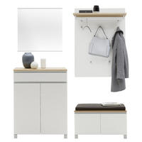 GARDEROBE 5-teilig  in 180/193/40 cm  - Weiss/Eichefarben, Design, Holz/Holzwerkstoff (180/193/40cm) - Dieter Knoll