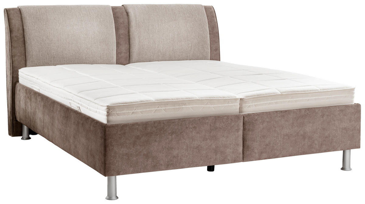 POLSTERBETT 180/200 cm  in Schlammfarben  - Weiss/Schlammfarben, Konventionell, Holz/Holzwerkstoff (180/200cm) - Beldomo - Sleep