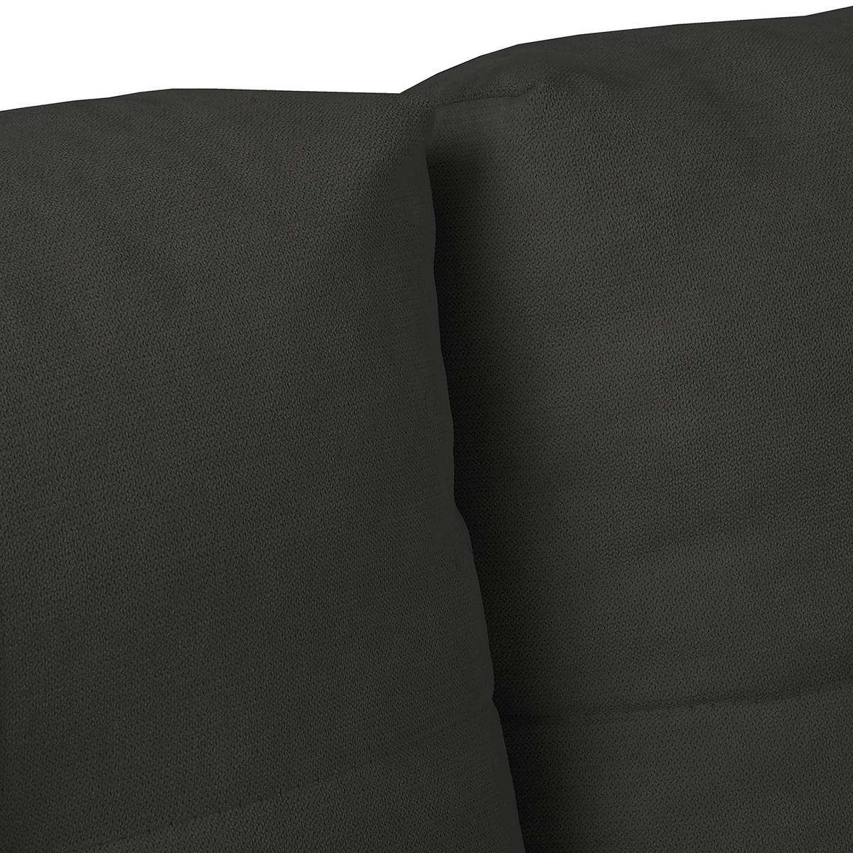 ECKSOFA in Mikrofaser Dunkelgrau  - Dunkelgrau/Silberfarben, Design, Textil/Metall (256/175cm) - Livetastic