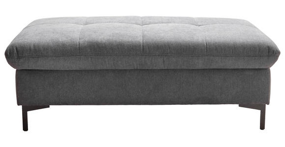 HOCKER Chenille Grau  - Schwarz/Grau, Design, Textil (124/46/68cm) - Xora