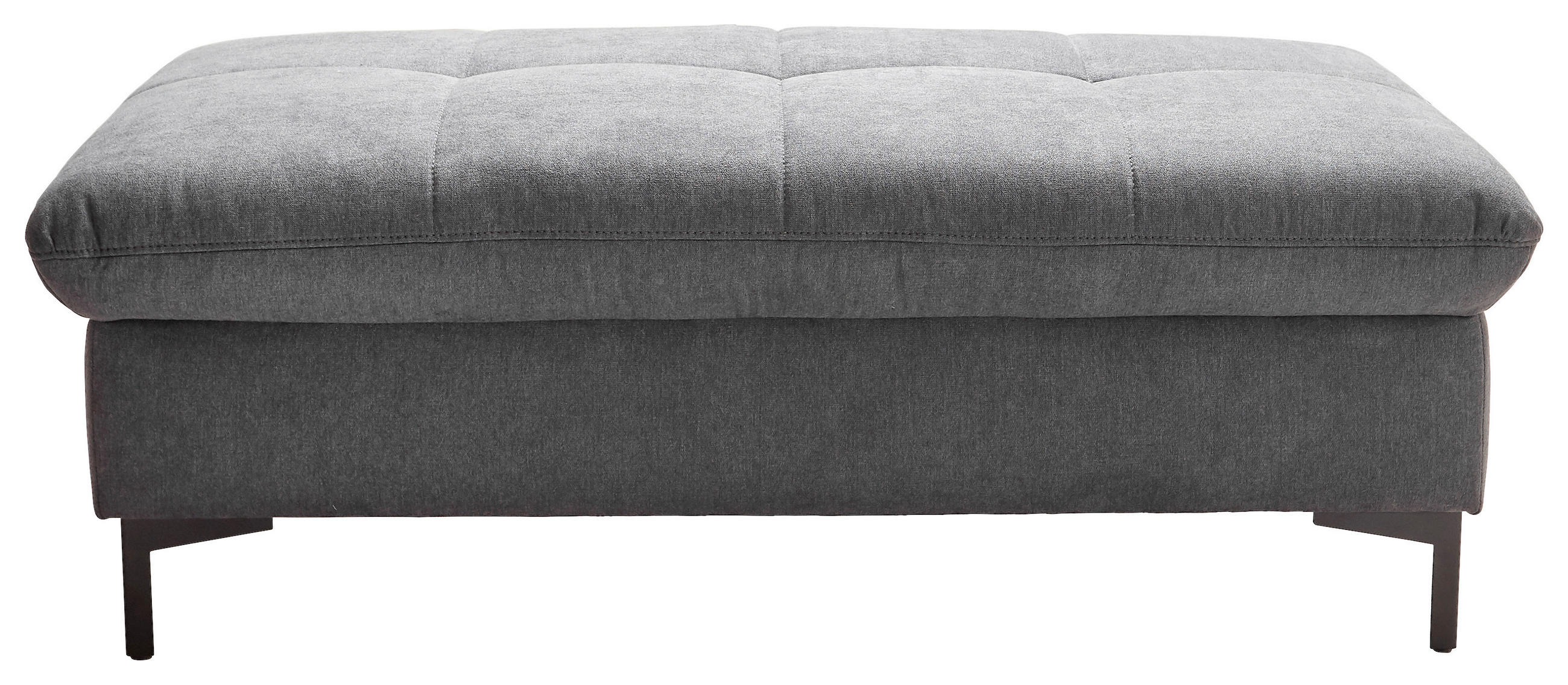 HOCKER Chenille Grau  - Schwarz/Grau, Design, Textil (124/46/68cm) - Xora