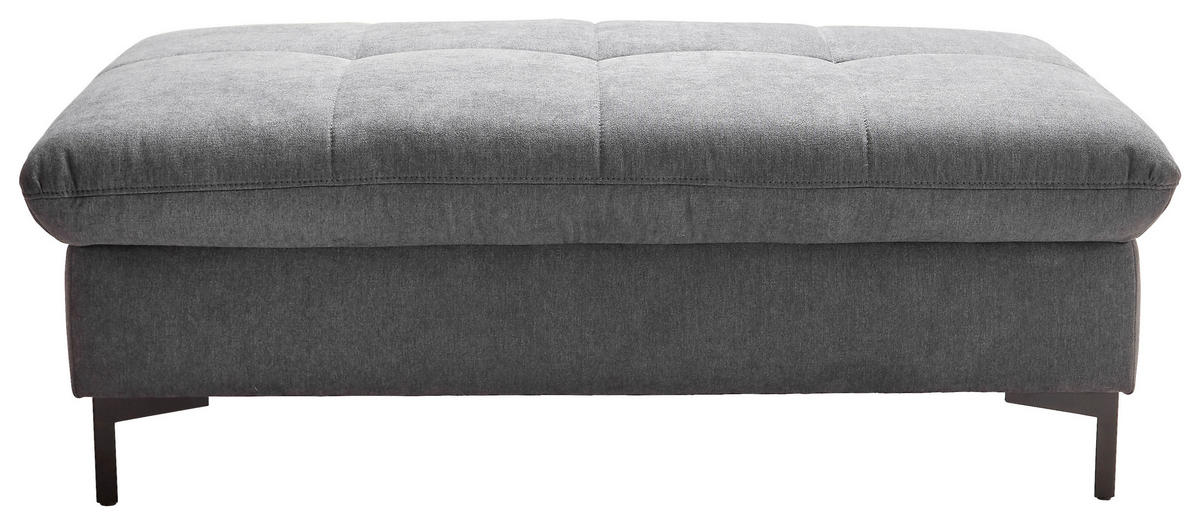 HOCKER in Textil Grau  - Schwarz/Grau, Design, Textil (124/46/68cm) - Xora