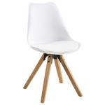 STUHL  Stoffauswahl, Typenauswahl Lederlook  - Eichefarben/Weiß, Design, Holz/Kunststoff (48/85/55cm) - Carryhome