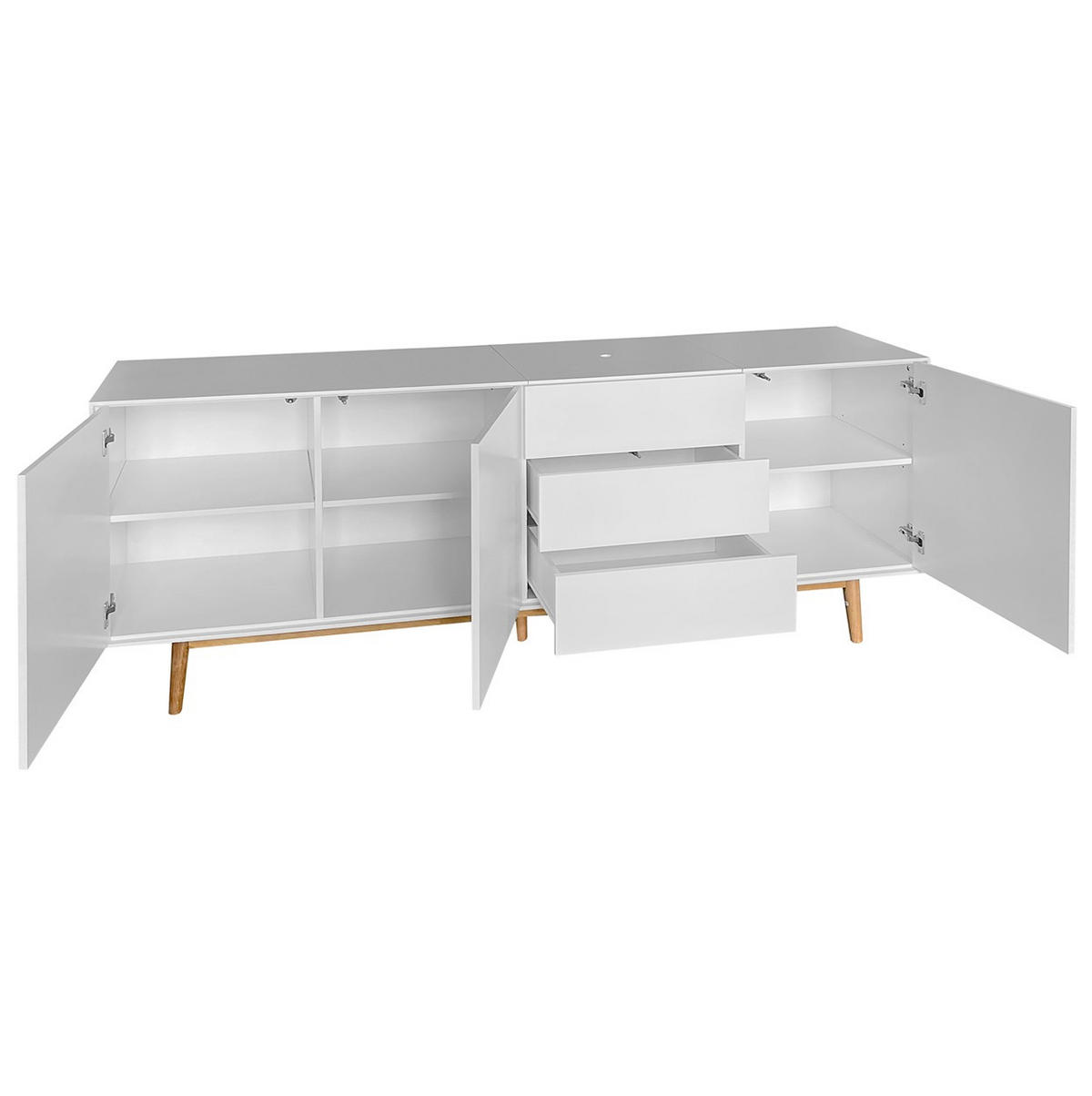 SIDEBOARD 200/80/45 cm  - Eichefarben/Weiß, Design, Holz/Holzwerkstoff (200/80/45cm) - home24