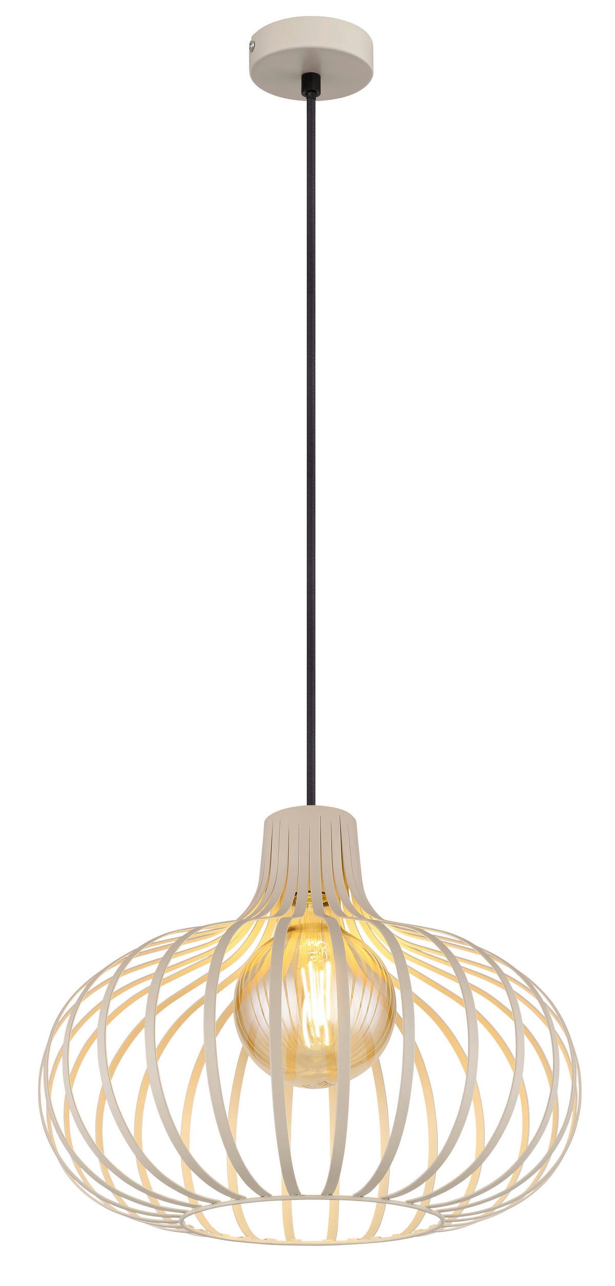 HÄNGELEUCHTE 40/150 cm  - Sandfarben/Creme, Basics, Textil/Metall (40/150cm)