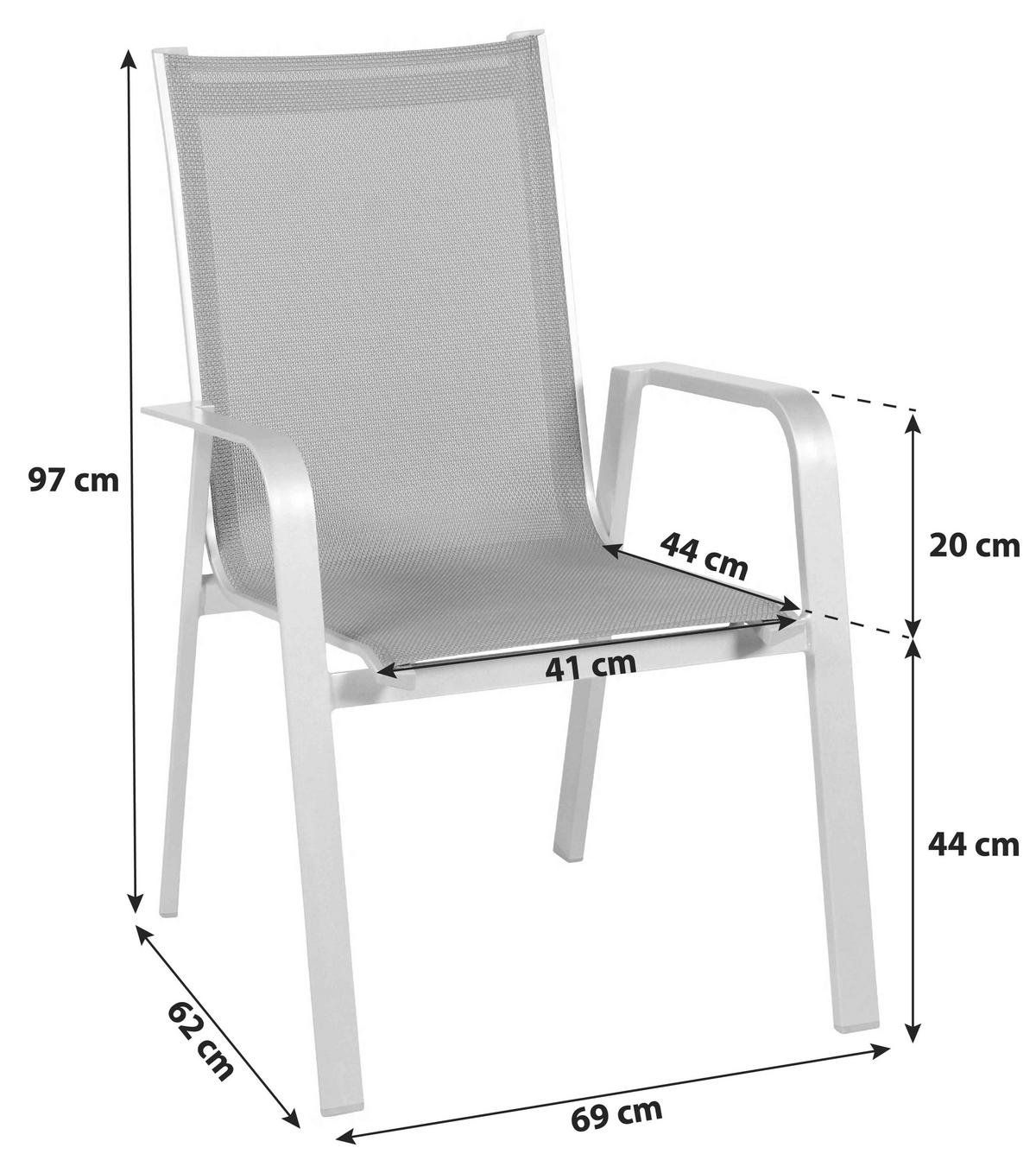 SADA ZÁHRADNÝCH STOLIČIEK 4ks, kov, textil - grafitová/platinová, Basics, kov/textil (69/97/62cm) - Acamp