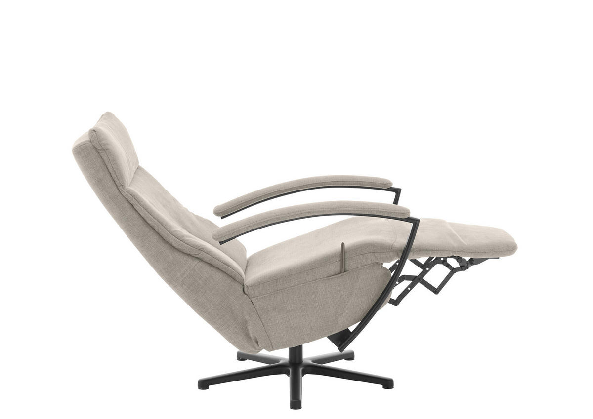 RELAXSESSEL in Textil Beige  - Beige/Schwarz, Design, Textil/Metall (76/110/83cm) - Beldomo Speed