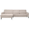 ECKSOFA in Cord Hellbraun  - Hellbraun/Schwarz, Design, Textil/Metall (178/302cm) - Beldomo Style