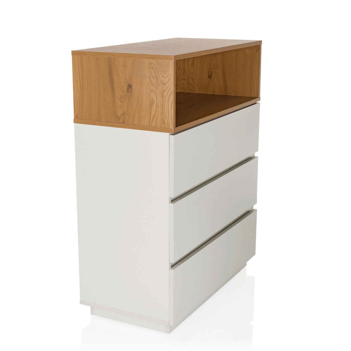 KOMMODE  in 80/100/40 cm  - Eichefarben/Weiß, MODERN, Holzwerkstoff/Kunststoff (80/100/40cm) - MID.YOU