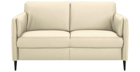 2,5-SITZER Latina in Echtleder Ecru   - Ecru/Schwarz, Design, Leder/Metall (164/84/99cm) - Dieter Knoll