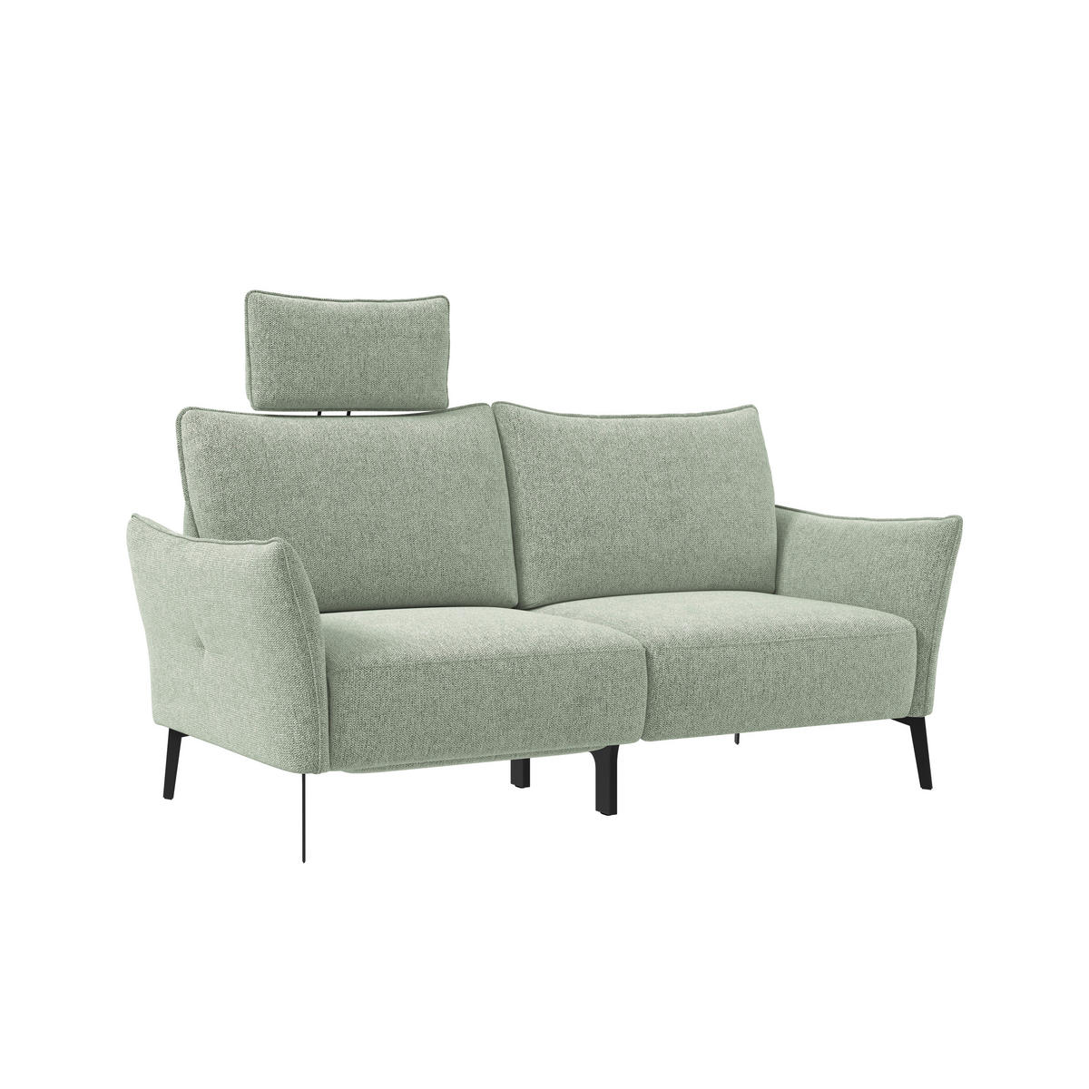3-SITZER-SOFA Chenille Greige  - Greige/Schwarz, Konventionell, Textil/Metall (184/90/92cm) - Elegando