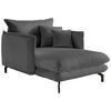XXL-SESSEL Cord Grau    - Schwarz/Grau, MODERN, Textil/Metall (111/101/167cm) - Livetastic