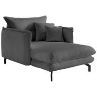 XXL-SESSEL in Cord Grau  - Schwarz/Grau, Modern, Textil/Metall (111/101/167cm) - Livetastic