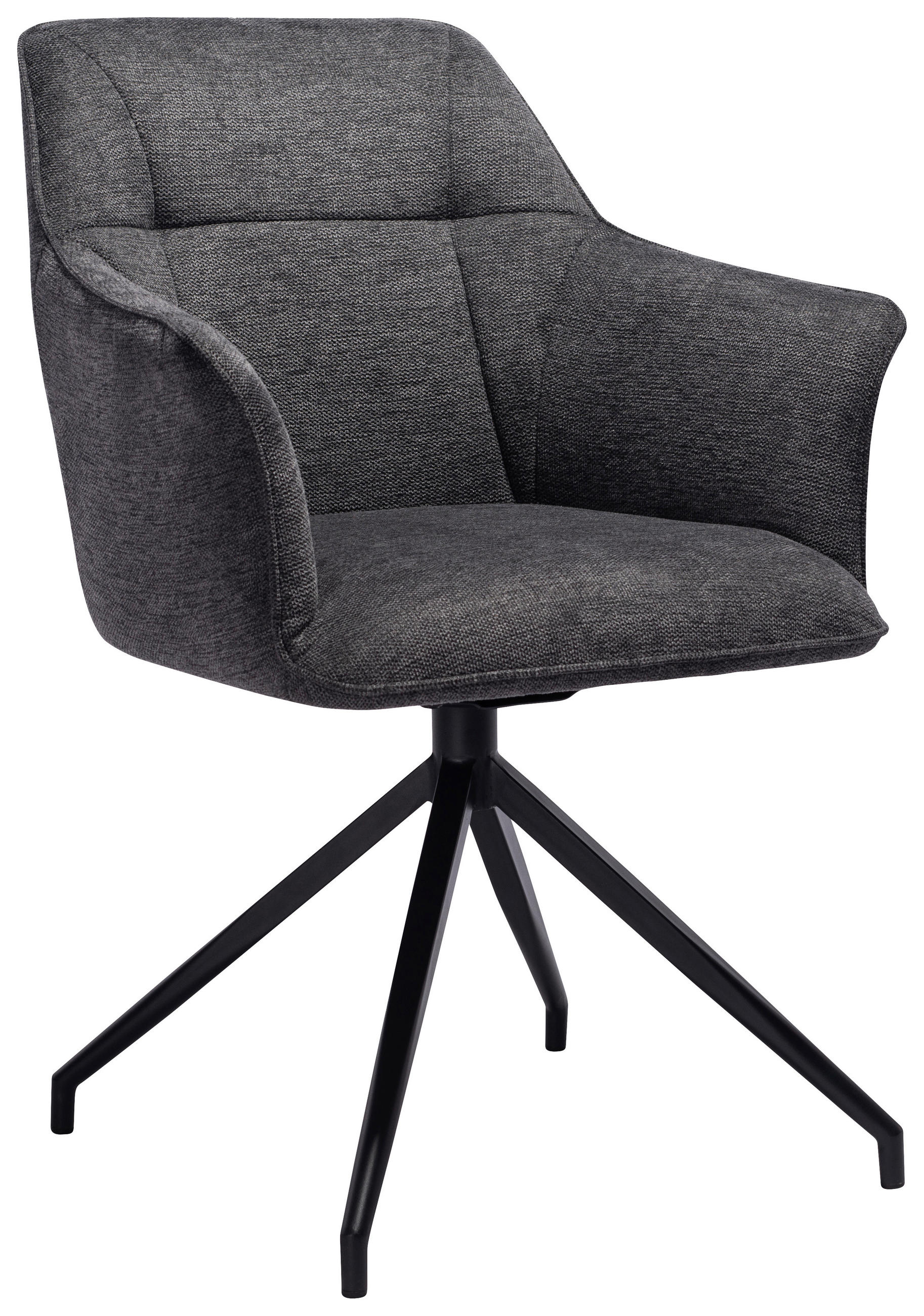 ARMLEHNSTUHL  in Eisen Mikrofaser  - Schwarz/Grau, Design, Textil/Metall (60/85/62cm) - Novel