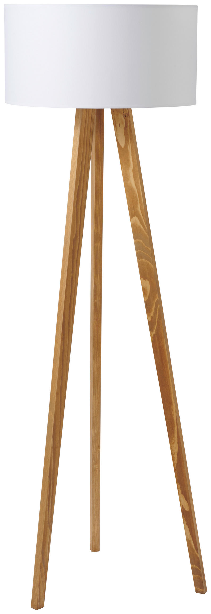 STOJACIA LAMPA, 50/165 cm  - hnedá/biela, Natur, kov/drevo (50/165cm)