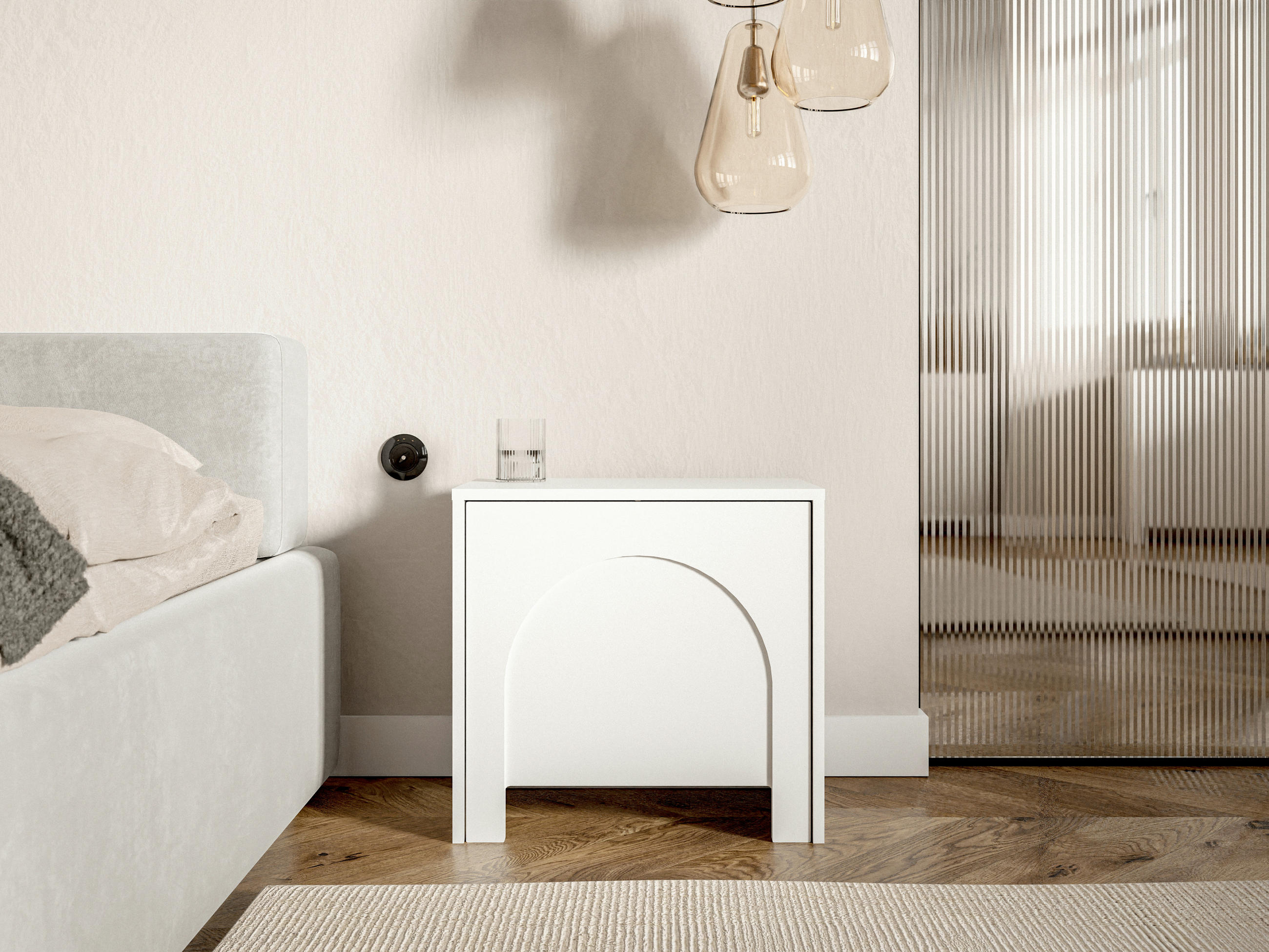 NACHTKÄSTCHEN 50/49/35 cm  in Weiß  - Weiß, Design, Holzwerkstoff (50/49/35cm) - MID.YOU