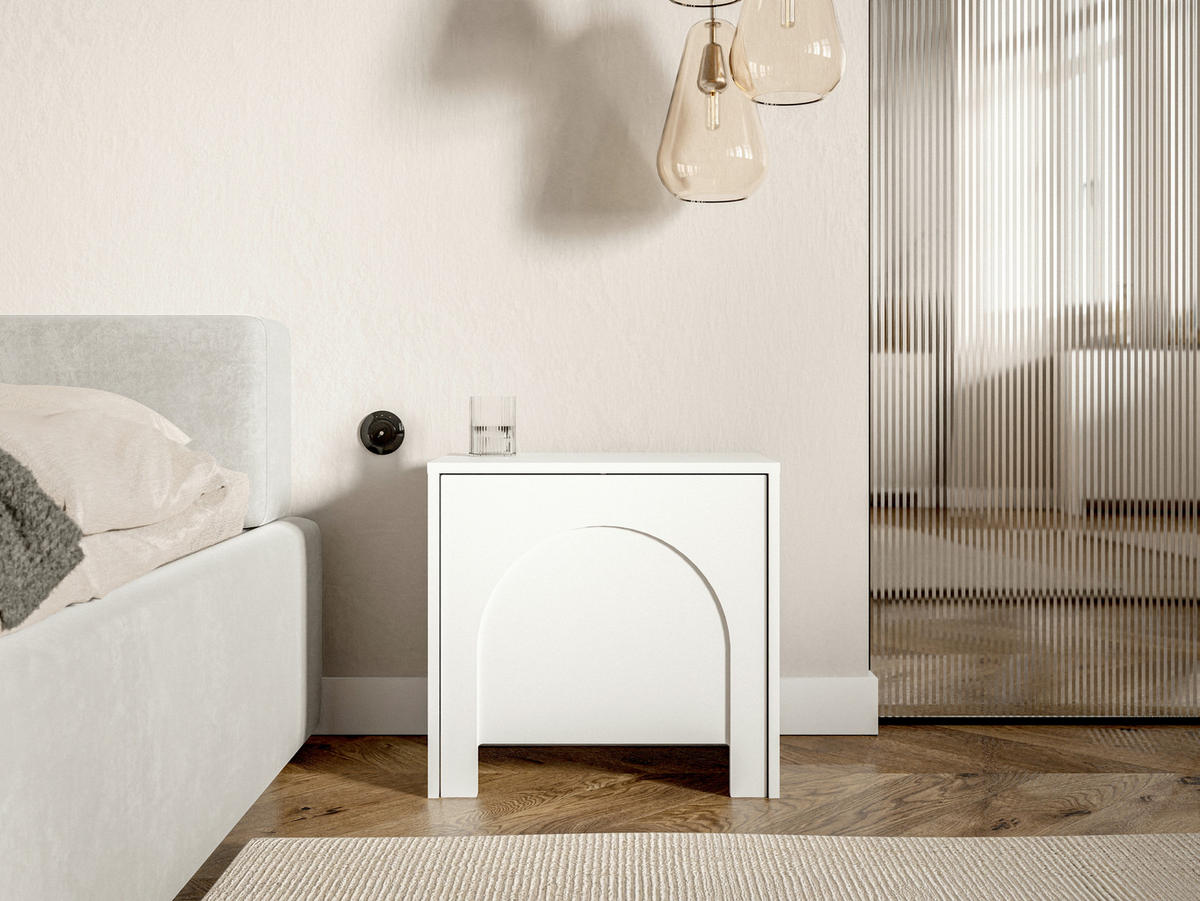 NACHTKÄSTCHEN 50/49/35 cm  in Weiß  - Weiß, Design, Holzwerkstoff (50/49/35cm) - MID.YOU