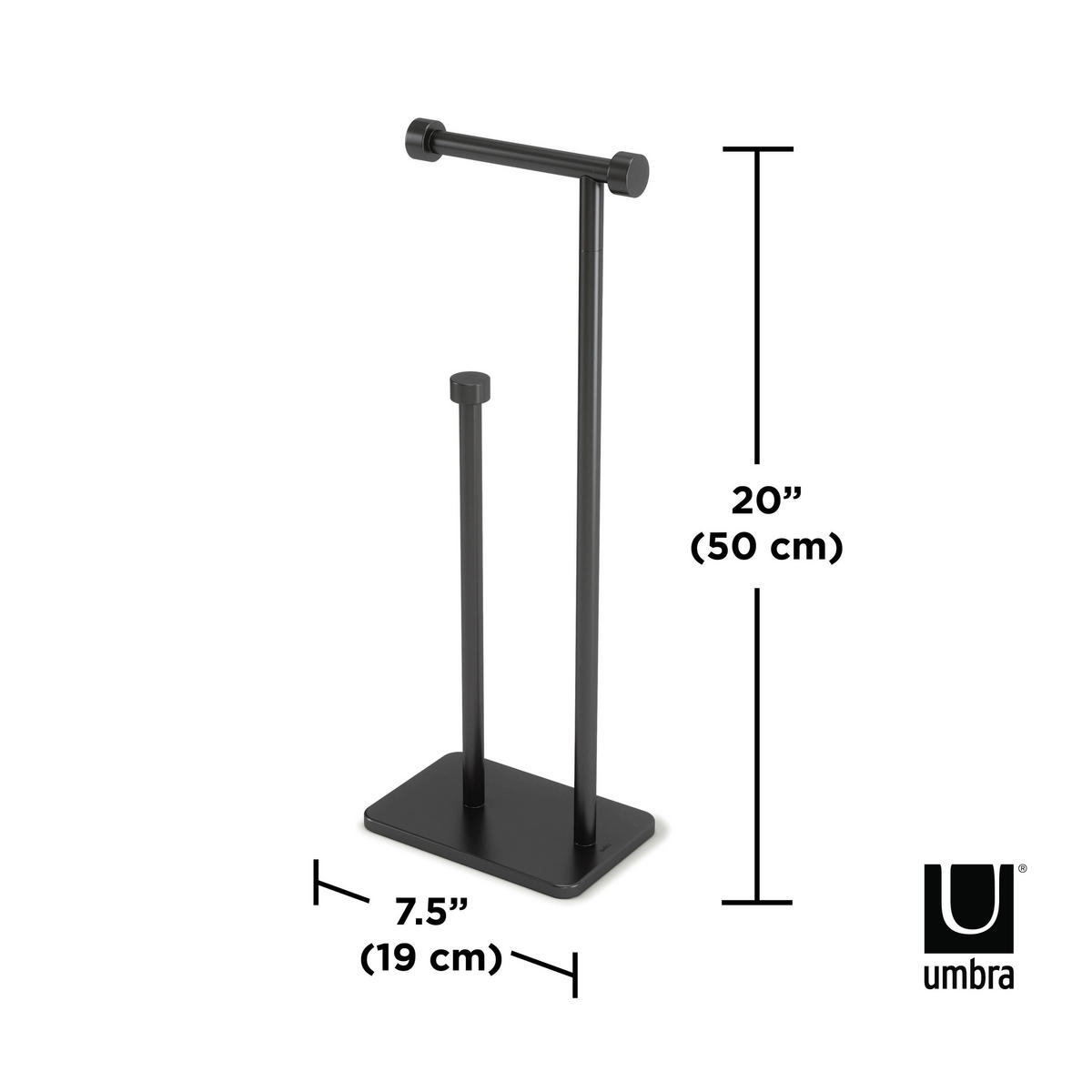 DRŽAČ TOALET-PAPIRA  crna  metal, kamen  - crna, Osnovno, kamen/metal (12/52/20cm) - Umbra
