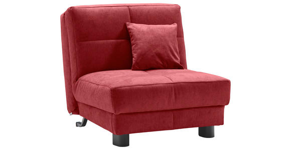 SCHLAFSESSEL Mikrovelours Rotbraun Liegefunktion Zierkissen  - Rotbraun/Schwarz, KONVENTIONELL, Textil/Metall (85/85/100cm) - Carryhome